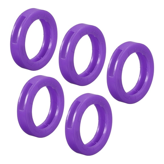 Uxcell 24mm Silicone Identifier Coding Tags Sleeve Key Cap Rings Cover, Purple 10 Pack