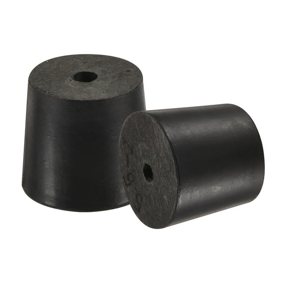 Uxcell 24mm to 28mm w Hole Rubber Tapered Plug for Lab Home Black 5 Pack