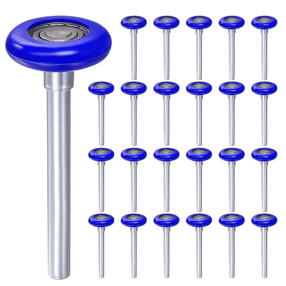 Uxcell 24packs Garage Door Rollers, 2" Nylon Roller, 4.25" Stem, 8 Balls, Blue