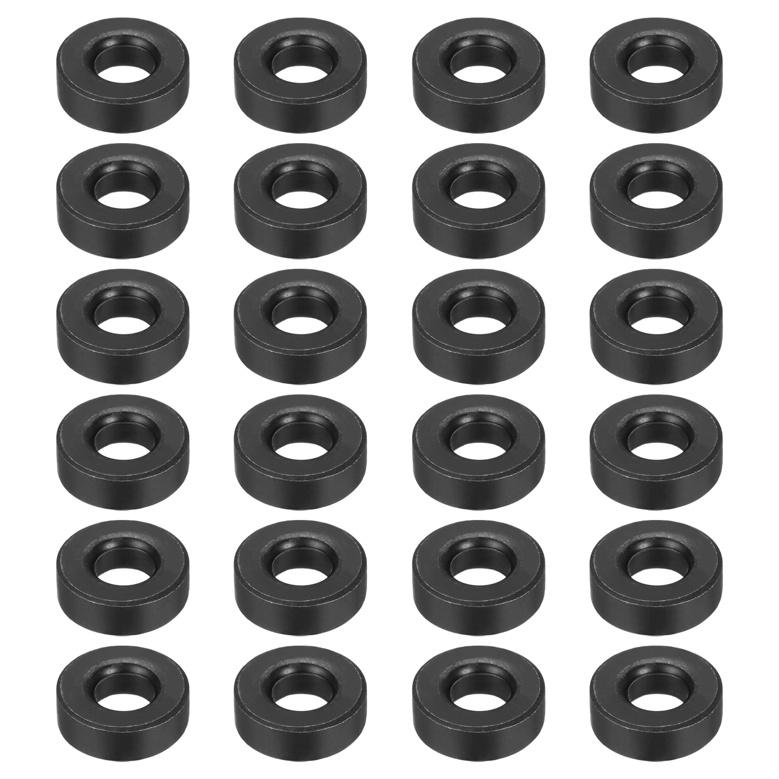 Uxcell 24pcs 1/2" Black Flat Washer for M12 Screw, Steel Metal Washers 12mm ID 28mm OD 10mm l for Industrial, Screws Bolts