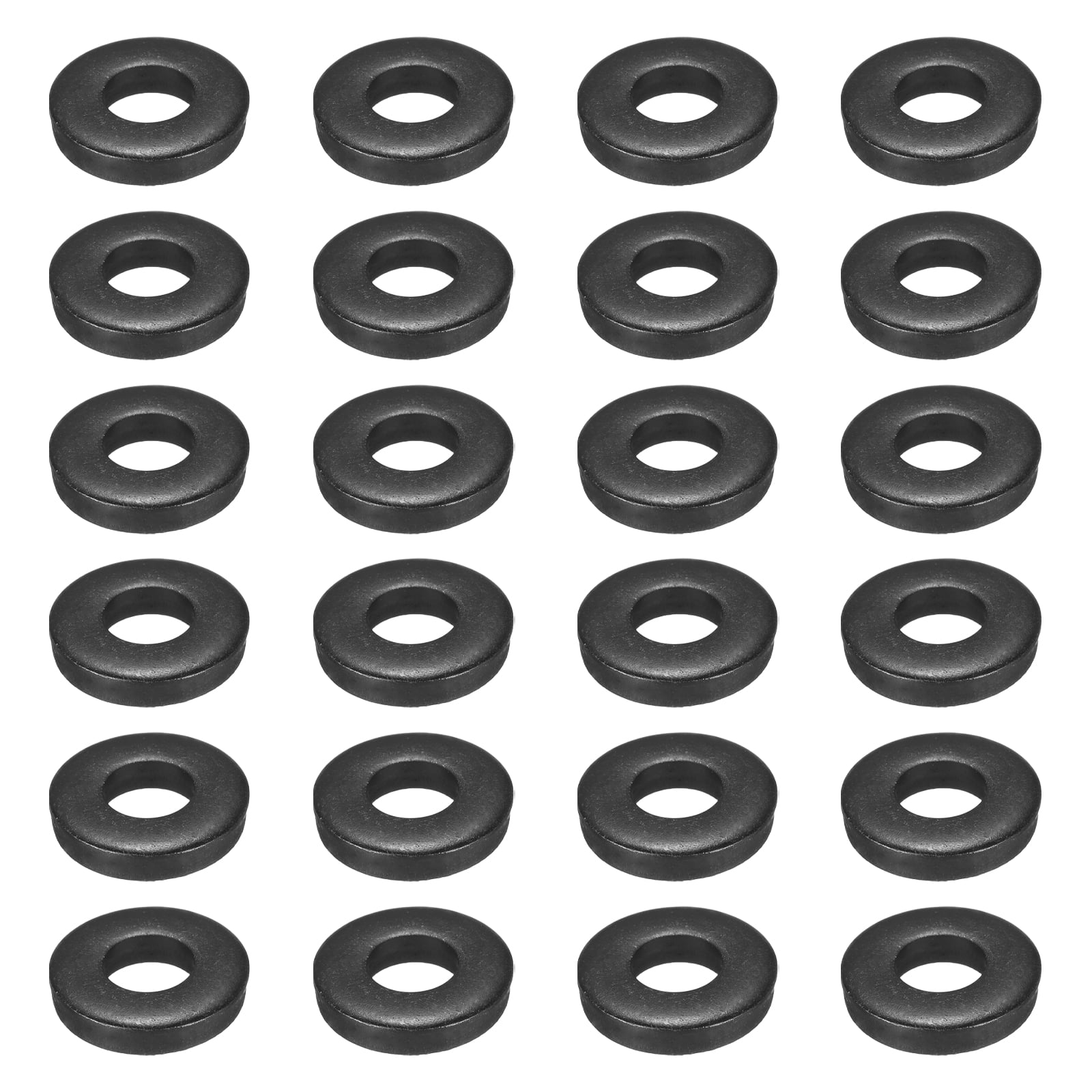Uxcell 24pcs 1/2" Black Flat Washer for M12 Screw, Steel Metal Washers 12mm ID 28mm OD 6mm l for Industrial, Screws Bolts