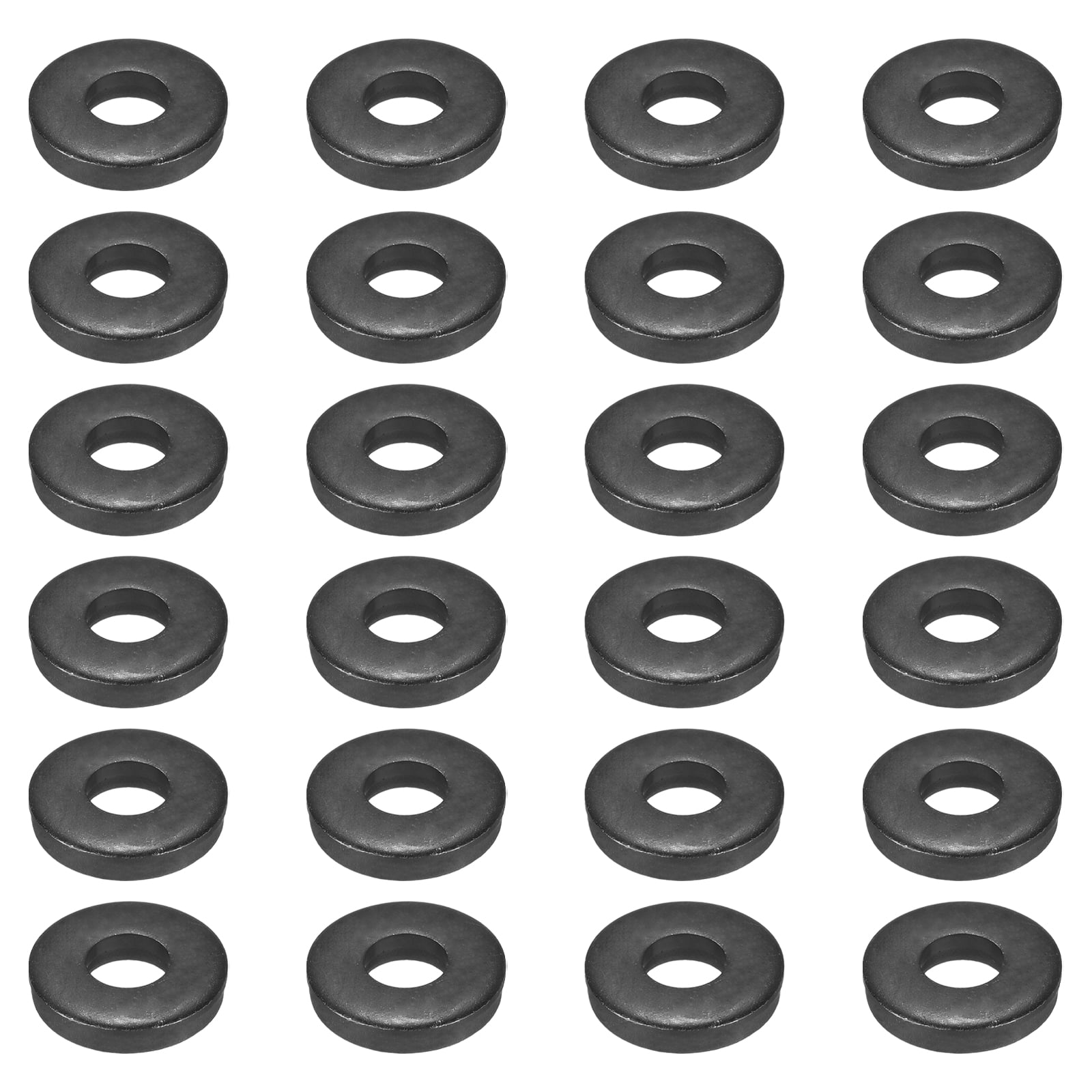 Uxcell 24pcs 1/2" Black Flat Washer for M12 Screw, Steel Metal Washers 12mm ID 30mm OD 6mm l for Industrial, Screws Bolts