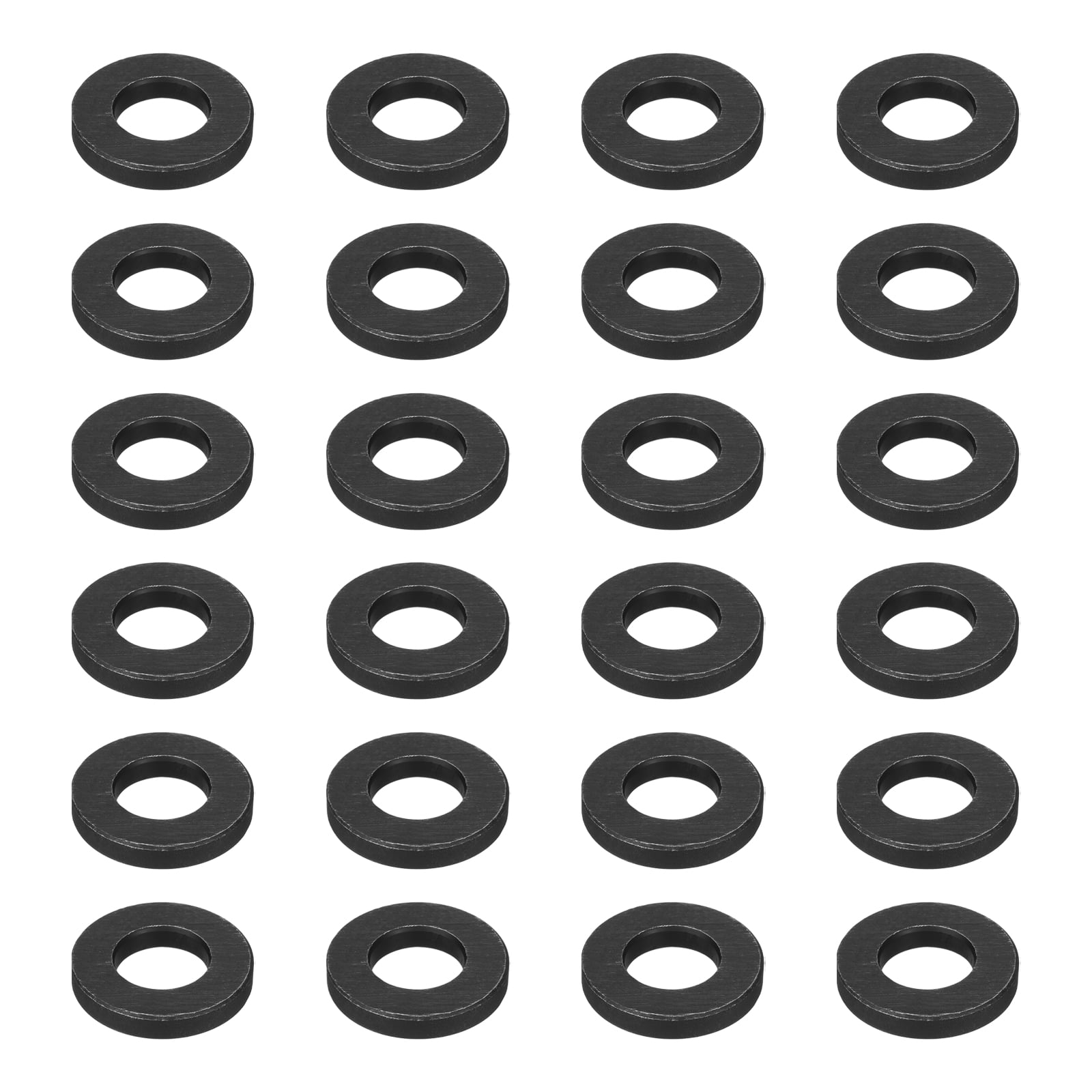 Uxcell 24pcs 1-3/16" Black Flat Washer for M30 Screw, Steel Metal Washers 30mm ID 60mm OD 10mm l for Industrial, Screws Bolts