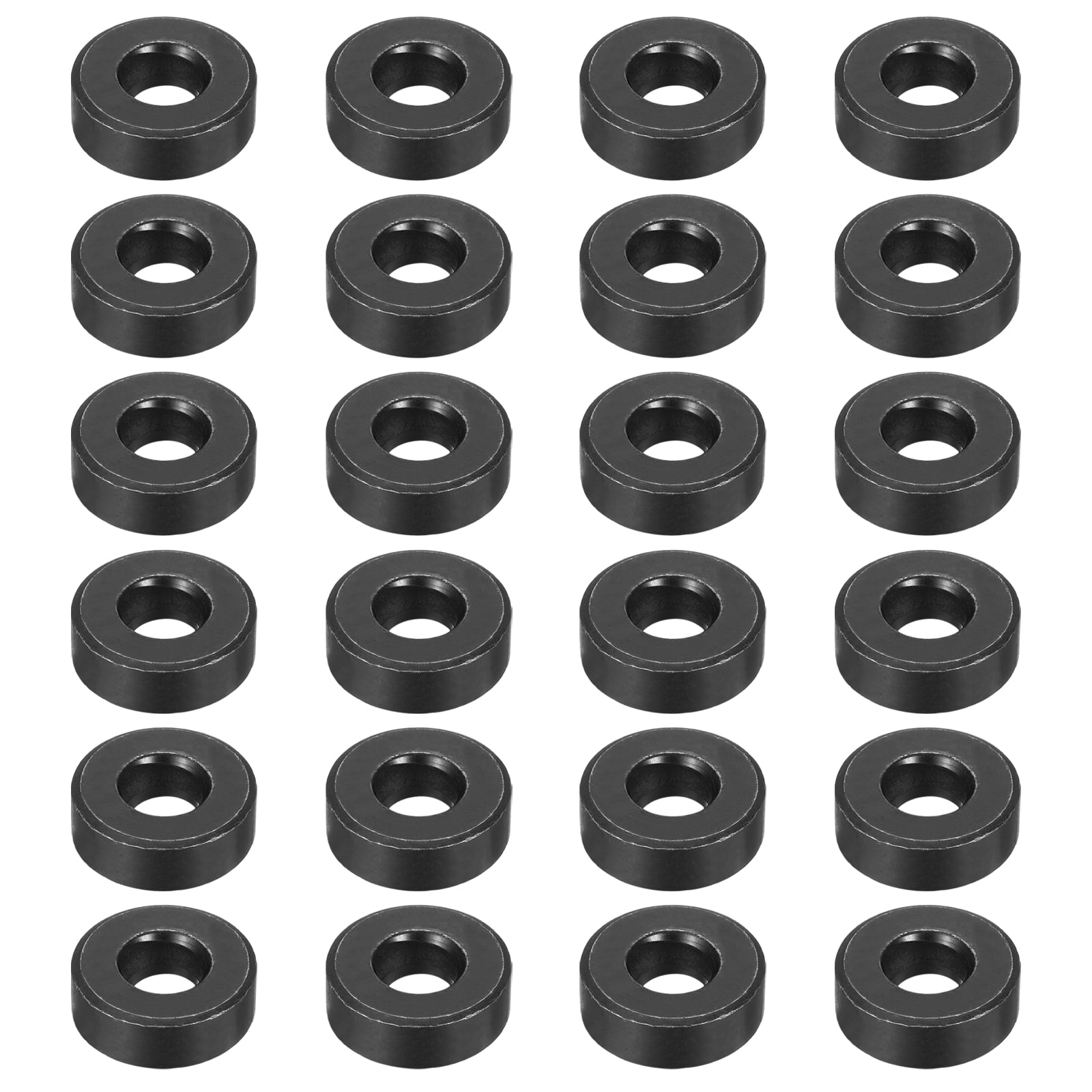 Uxcell 24pcs 1" Black Flat Washer for M24 Screw, Steel Metal Washers 24mm ID 45mm OD 8mm l for Industrial, Screws Bolts