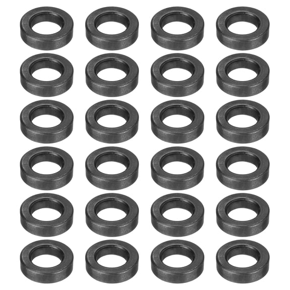 Uxcell 24pcs 3/8" Black Flat Washer for M10 Screw, Steel Metal Washers 10mm ID 18mm OD 5mm l for Industrial, Screws Bolts