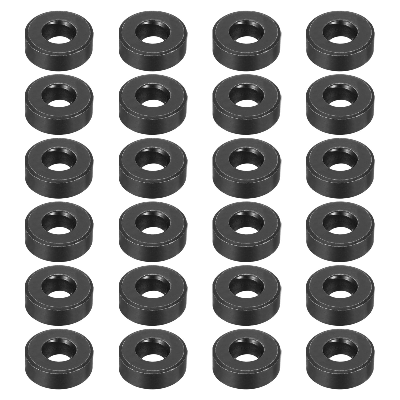 Uxcell 24pcs 3/8" Black Flat Washer for M10 Screw, Steel Metal Washers 10mm ID 26mm OD 10mm l for Industrial, Screws Bolts