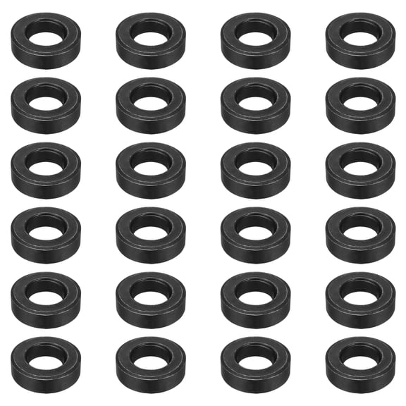 Uxcell 24pcs 5/8" Black Flat Washer for M16 Screw, Steel Metal Washers 16mm ID 34mm OD 10mm l for Industrial, Screws Bolts