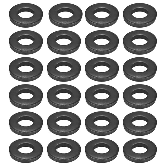 Uxcell 24pcs 5/8" Black Flat Washer for M16 Screw, Steel Metal Washers 16mm ID 35mm OD 6mm l for Industrial, Screws Bolts
