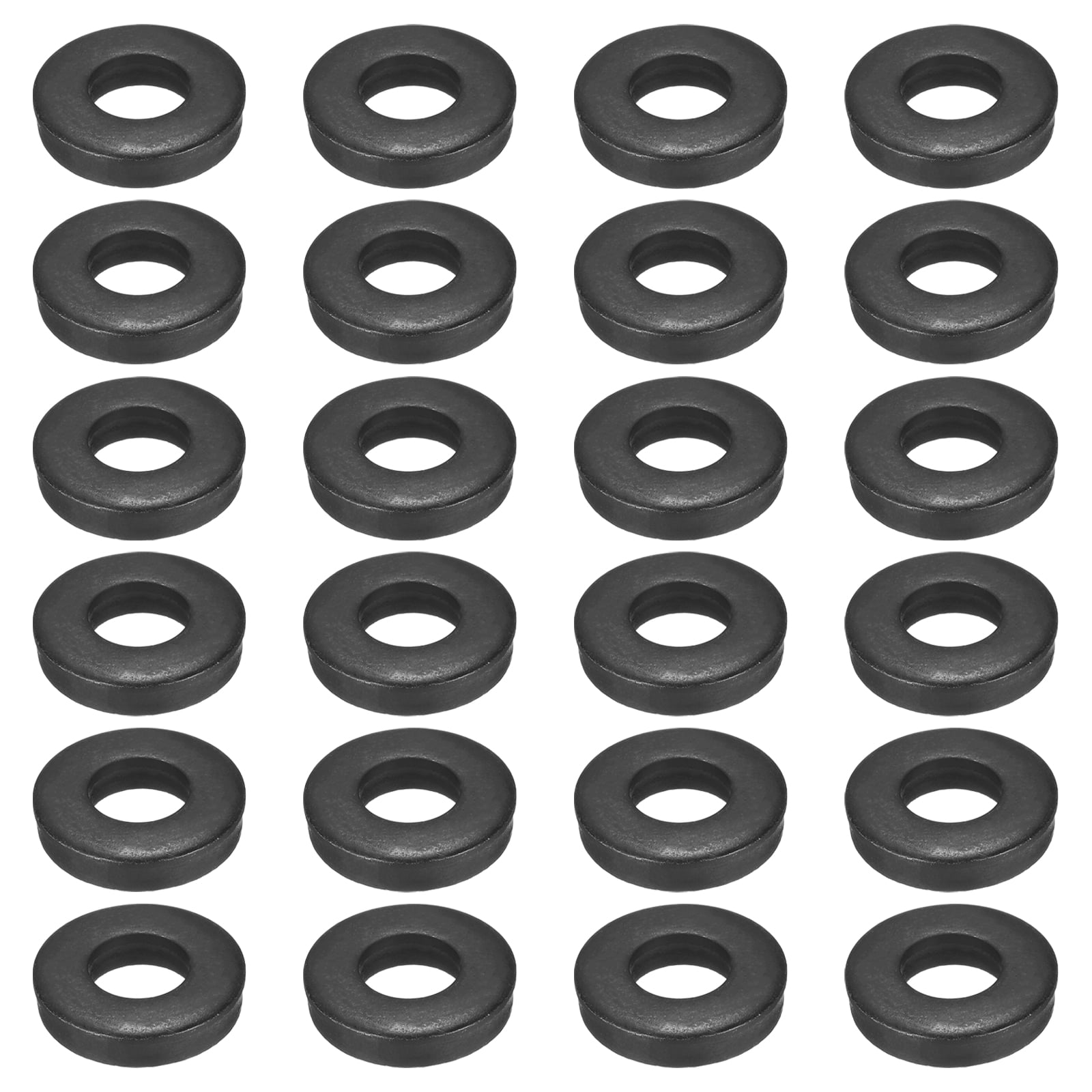 Uxcell 24pcs 5/8" Black Flat Washer for M16 Screw, Steel Metal Washers 16mm ID 35mm OD 8mm l for Industrial, Screws Bolts