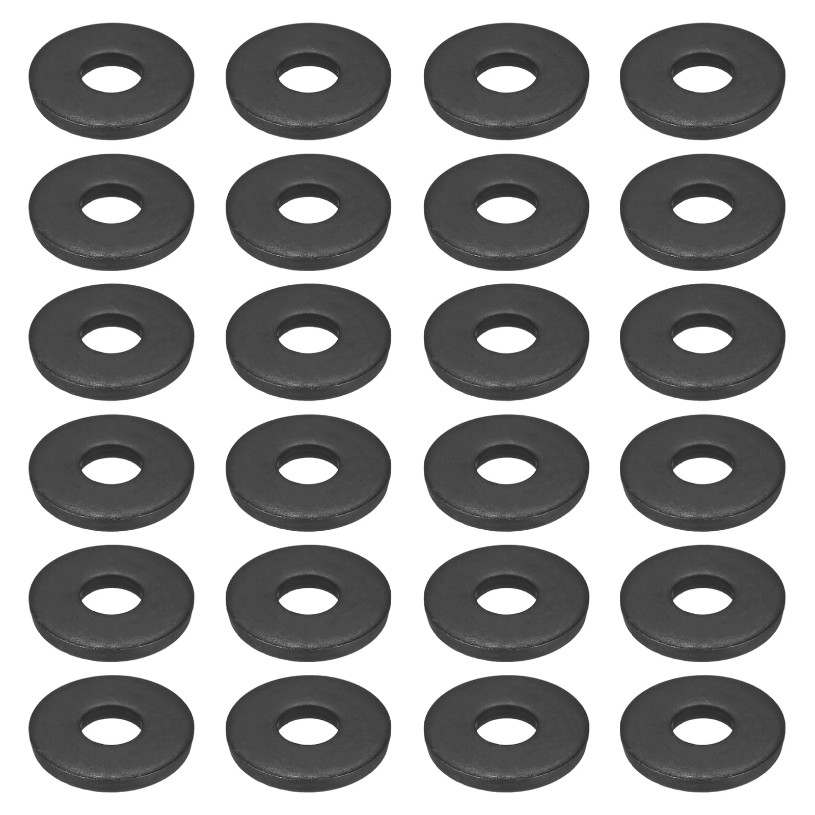 Uxcell 24pcs 5/8" Black Flat Washer for M16 Screw, Steel Metal Washers 16mm ID 45mm OD 6mm l for Industrial, Screws Bolts