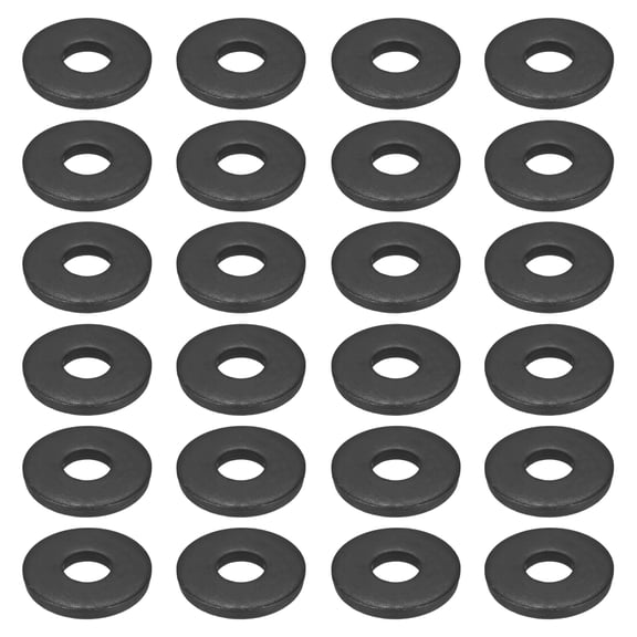 Uxcell 24pcs 5/8" Black Flat Washer for M16 Screw, Steel Metal Washers 16mm ID 45mm OD 6mm l for Industrial, Screws Bolts