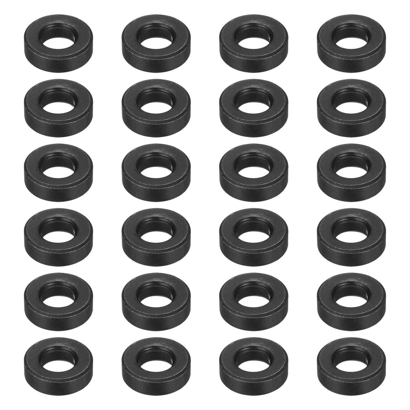 Uxcell 24pcs 9/16" Black Flat Washer for M14 Screw, Steel Metal Washers 14mm ID 30mm OD 10mm l for Industrial, Screws Bolts