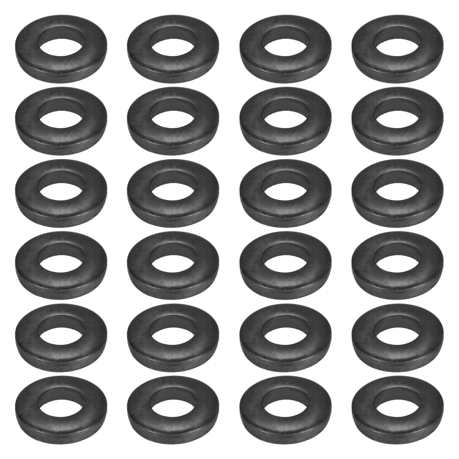 Uxcell 24pcs 9/16" Black Flat Washer for M14 Screw, Steel Metal Washers 14mm ID 30mm OD 6mm l for Industrial, Screws Bolts