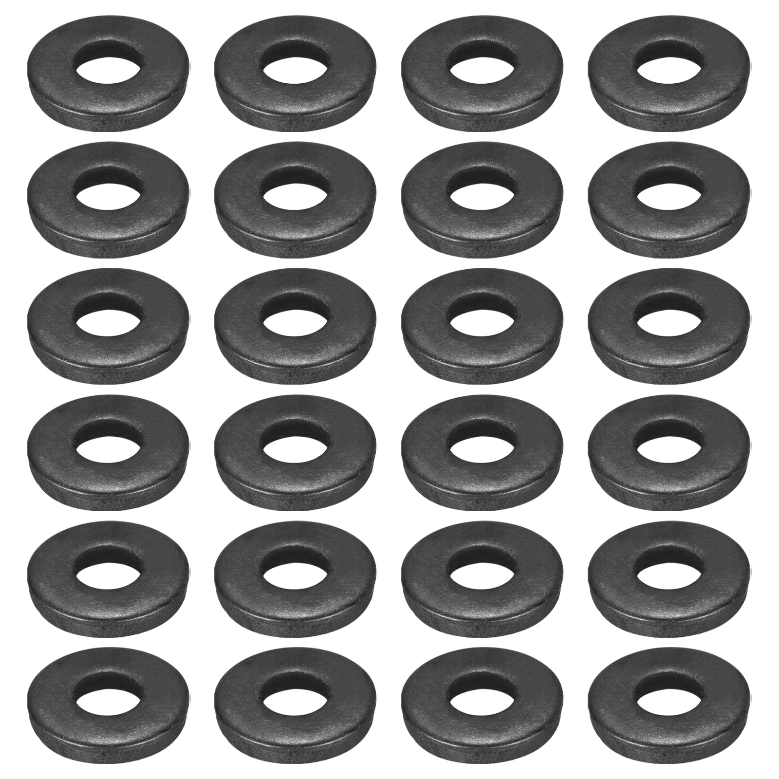 Uxcell 24pcs 9/16" Black Flat Washer for M14 Screw, Steel Metal Washers 14mm ID 35mm OD 6mm l for Industrial, Screws Bolts