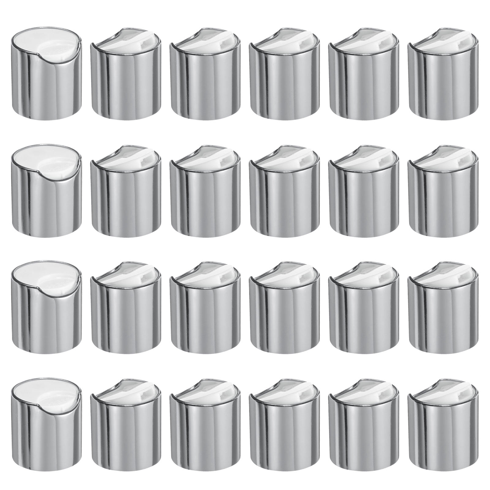 Uxcell 24pcs Aluminized Plastic Disc Top Caps, 24/410 Replacement Press ...