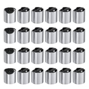 Uxcell 24pcs Aluminized Plastic Disc Top Caps, 28/410 Replacement Press Caps Durable Dispensing Lids for Squeeze Bottles, Refillable Bottles, Plastic, Empty, Shampoo Bottles, Silver Black