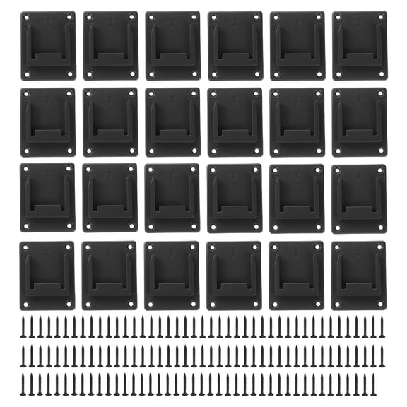 Uxcell 24pcs Battery Holder Wall Mount Dock Battery Storage Rack Tool Holder for 14.4V 18V Li-ion Battery, Black