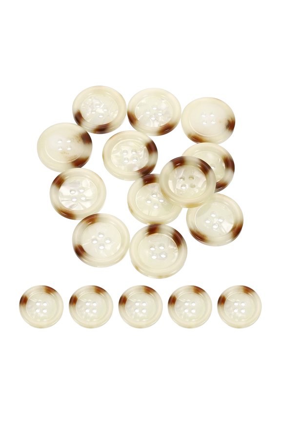 24pcs Sewing Button 25mm (0.98") 4 Holes Resin Round Buttons, White