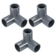thumbnail image 1 of Uxcell 3 Way Elbow Pipe Fittings Pack Joint Coupling Pipe Adapter for Pipe Connection, Gray 25/32" 3Pcs, 1 of 5