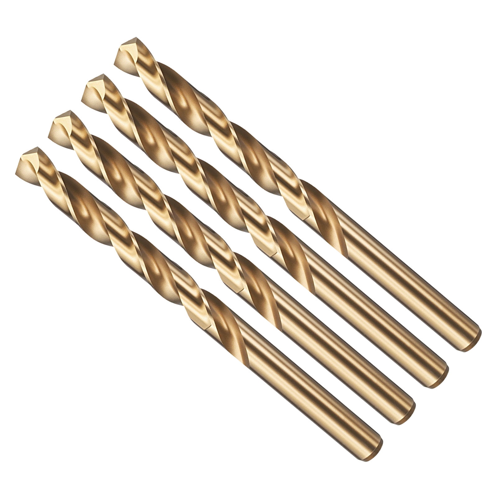 Uxcell 25/64"" Drill Bit Straight Shank 4241 HSS Gold Finish, 4pcs