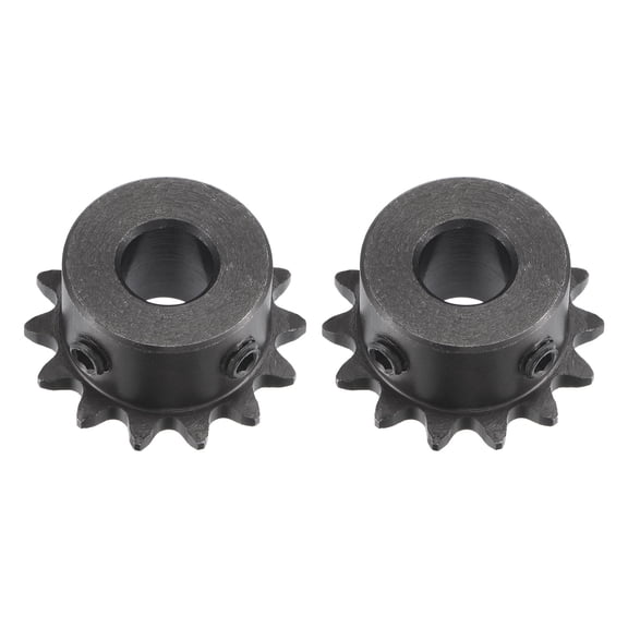 Uxcell #25 Chain Roller Sprocket, 10mm Bore 1/4" Pitch 14 Tooth Single Strand Chain Sprocket with Set Screws 2Pack