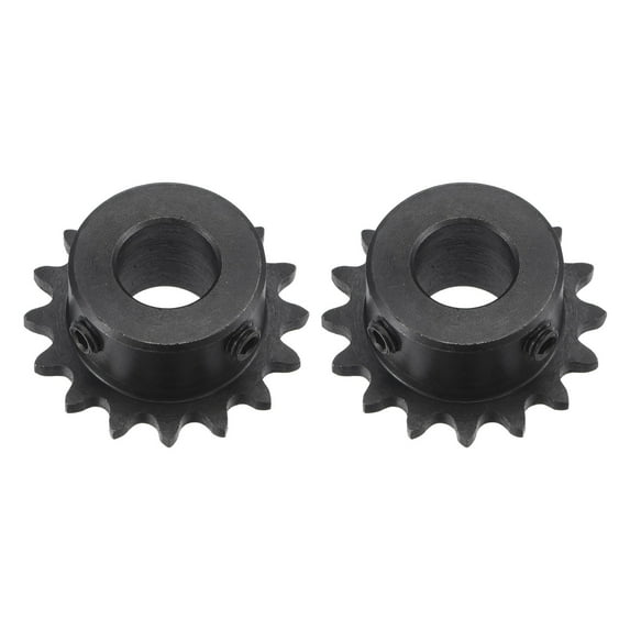 Uxcell #25 Chain Roller Sprocket, 12mm Bore 1/4" Pitch 16 Tooth Single Strand Chain Sprocket with Set Screws 2Pack