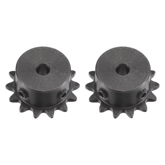 Uxcell #25 Chain Roller Sprocket, 5mm Bore 1/4" Pitch 14 Tooth Single Strand Chain Sprocket with Set Screws 2Pack