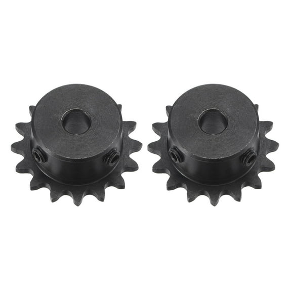 Uxcell #25 Chain Roller Sprocket, 6mm Bore 1/4" Pitch 16 Tooth Single Strand Chain Sprocket with Set Screws 2Pack