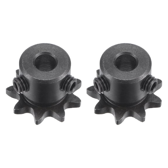 Uxcell #25 Chain Roller Sprocket, 6mm Bore 1/4" Pitch 9 Tooth Single Strand Chain Sprocket with Set Screws 2Pack