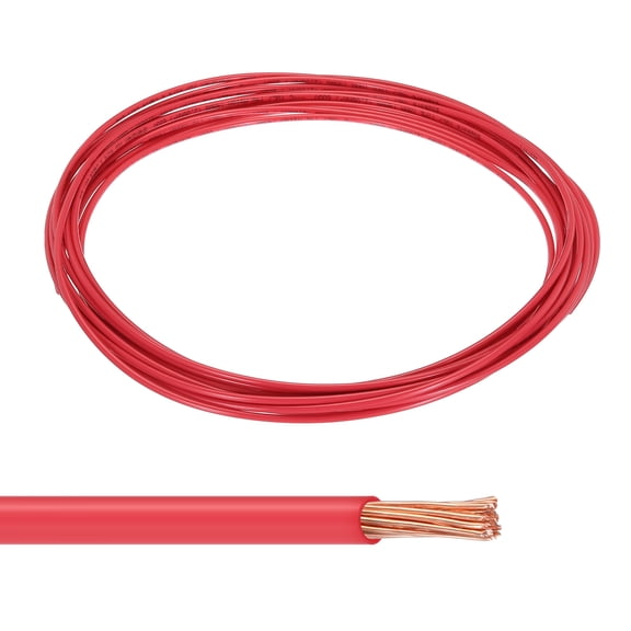 Uxcell 25 Feet 14 AWG Gauge THHN Stranded Red Copper Building Wire Nylon Jacket 600V for Residential,Commercial