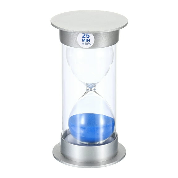 Uxcell 25 Minute Sand Timer, Sandy Clock, Count Down Sand Glass, Blue Sands