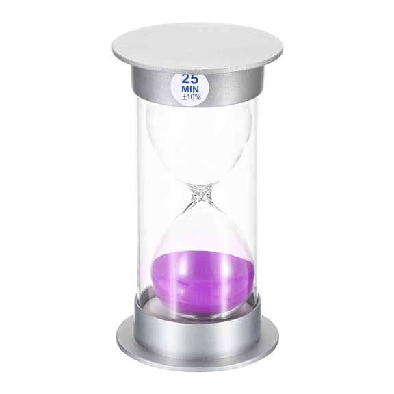 Uxcell 25 Minute Sand Timer, Sandy Clock, Count Down Sand Glass, Purple Sands