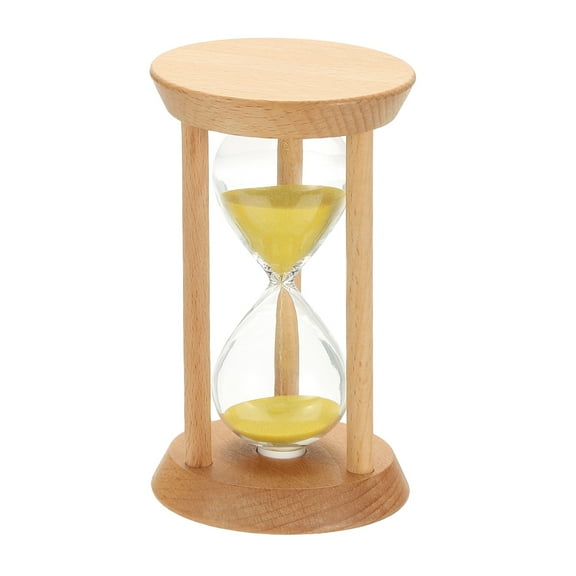 Uxcell 25 Minutes Sand Timer, 1 Pcs Wooden Sand Watch High Glass Sandglass Timer for Living Room Home Office Restaurant Decoration, Yellow