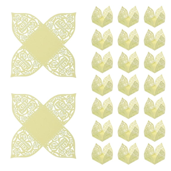Uxcell 25 PCS Truffle Wrapper 4.3 Inch Square Cupcake Liner Baking Paper Light Yellow