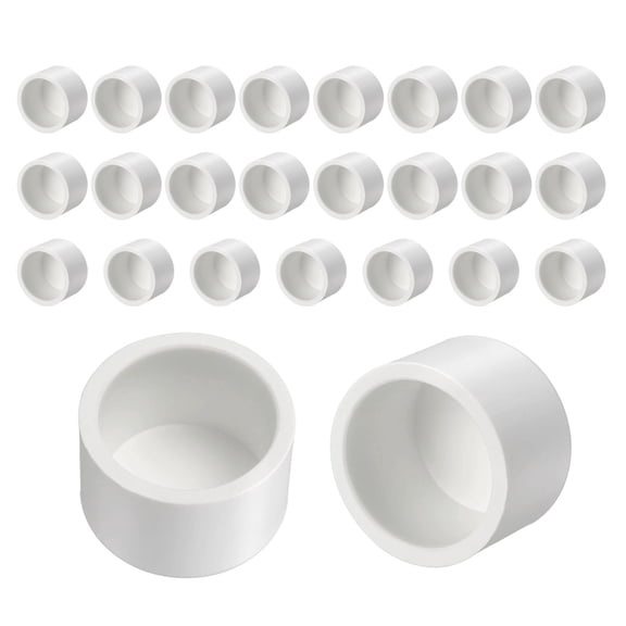 Uxcell 25 Pack 1/2 Inch PVC Pipe End Cap Fitting, Pipe End Cap Plug Adapter - for DIY Furniture/Greenhouse/Irrigation Pipe Fitting Socket Connect, SCH 40-Heavy Duty PVC Coupling Adapter