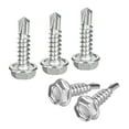 thumbnail image 1 of Uxcell 25 Pack #12 x 1" Self Drilling Screws, 410 Stainless Steel Self Tapping Screws for Metal, Hex Washer Head Sheet Metal, 1 of 5