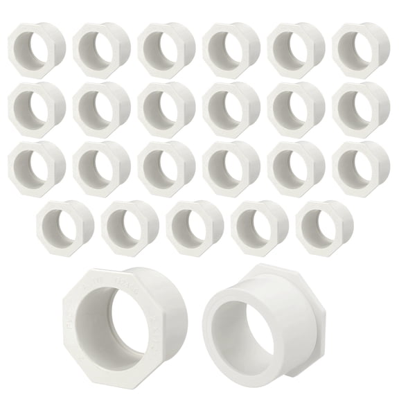 Uxcell 25 Pack 2 x 1 1/2 Inch PVC Reducer Bushing, PVC Pipe Reducer Adapter Fitting- for Pipe Connecting/Home Sewer Plumbing/Irrigation Socket x Socket, SCH 40-Coupling Adapter