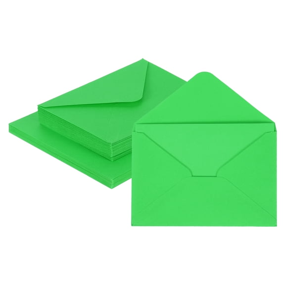 Uxcell 25 Pack 5.9x7.9" Blank Cardstock Paper with Envelope, Green Card Stock Bulk Thick Folded Heavy Cardstock Paper for Printer DIY Cards Greeting Gift Wedding Postcards