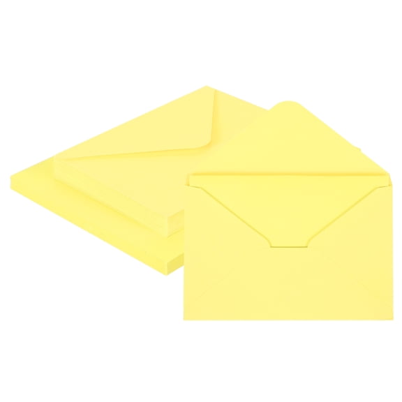 Uxcell 25 Pack 5.9x7.9" Blank Cardstock Paper with Envelope, Light Yellow Card Stock Bulk Thick Folded Heavy Cardstock Paper for Printer DIY Cards Greeting Gift Wedding Postcards