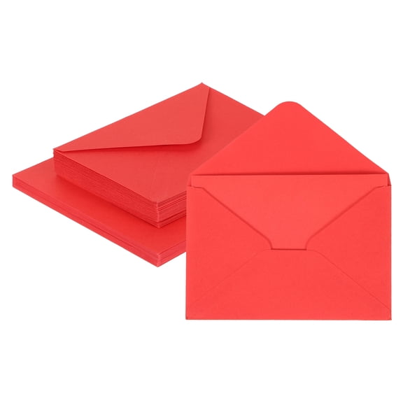 Uxcell 25 Pack 5.9x7.9" Blank Cardstock Paper with Envelope, Red Card Stock Bulk Thick Folded Heavy Cardstock Paper for Printer DIY Cards Greeting Gift Wedding Postcards