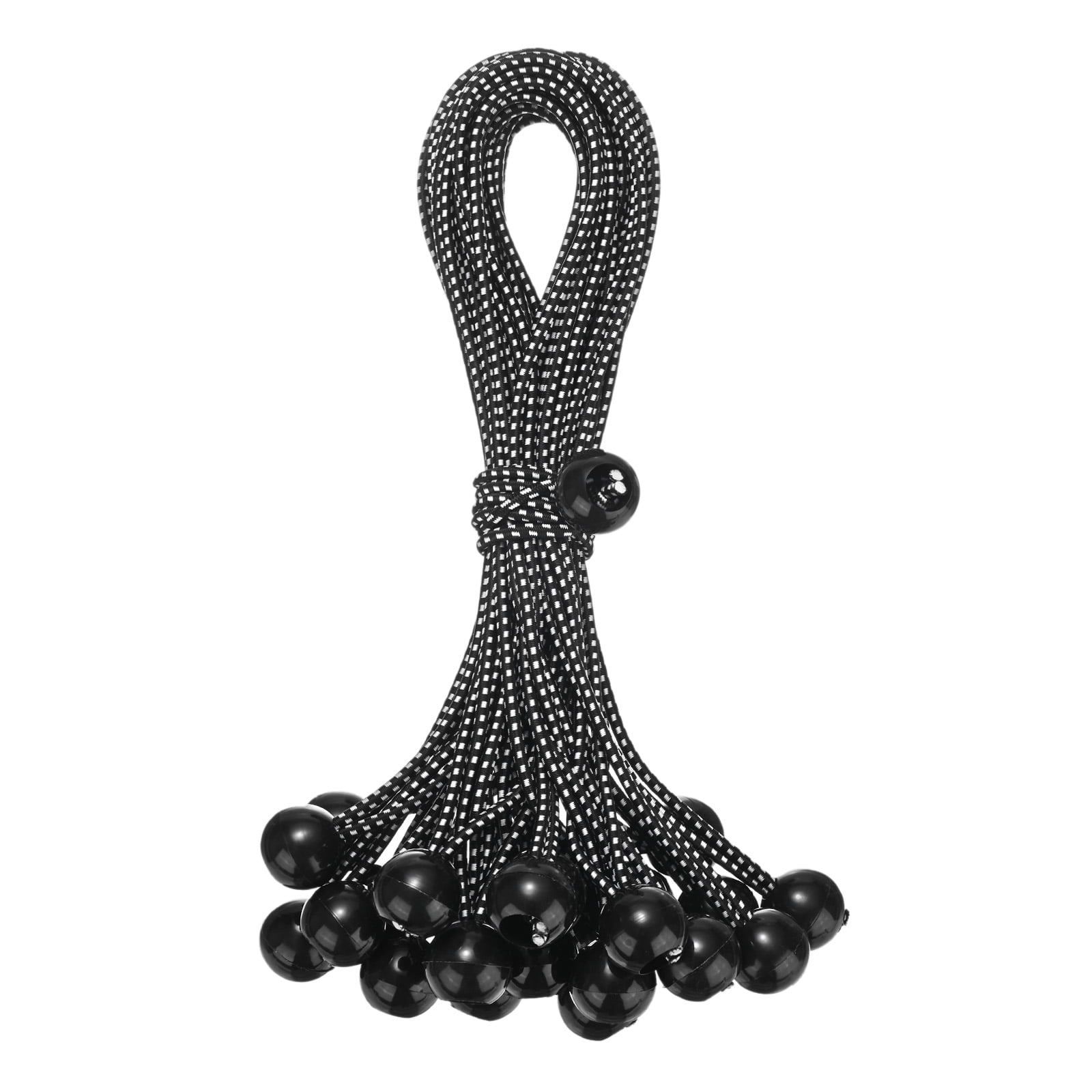 Uxcell 25-Pack Ball Bungee Cords, 12 Inch High Elastic Canopy Tarp Tie Down Bungee Balls for Tent/Cargo Holding [Black White]