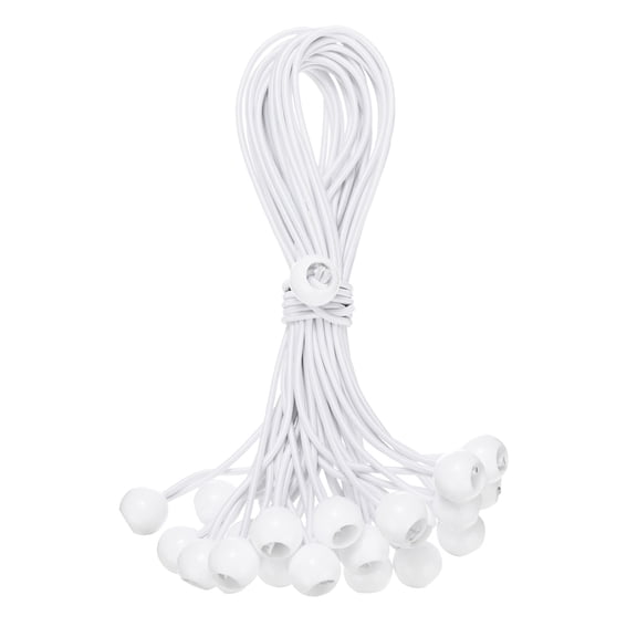 Uxcell 25-Pack Ball Bungee Cords, 12 Inch High Elastic Canopy Tarp Tie Down Bungee Balls for Tent/Cargo Holding [White]