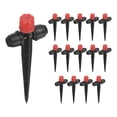 thumbnail image 1 of Uxcell 15 Pack Drip Irrigation Emitters 360 Degree 8 Holes for 1/4" Tubing Red, 1 of 6