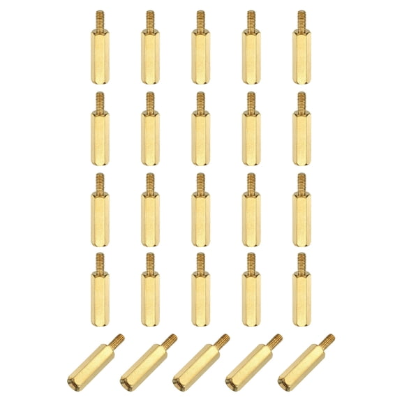 Uxcell 25 Pack Male to Female Thread Spacer Screws, M2.5 x 15mm + 6mm Brass Hex Standoff Screws PCB Motherboard for Drone Quadcopter, Computer and Circuit Board