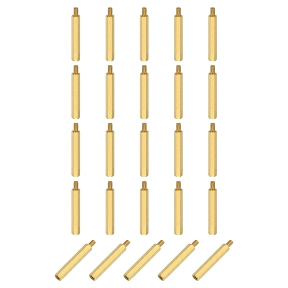 Uxcell 25 Pack Male to Female Thread Spacer Screws, M4 x 35mm + 6mm Brass Hex Standoff Screws PCB Motherboard for Drone Quadcopter, Computer and Circuit Board
