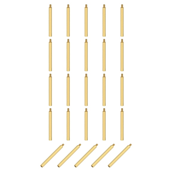 Uxcell 25 Pack Male to Female Thread Spacer Screws, M4 x 60mm + 6mm Brass Hex Standoff Screws PCB Motherboard for Drone Quadcopter, Computer and Circuit Board