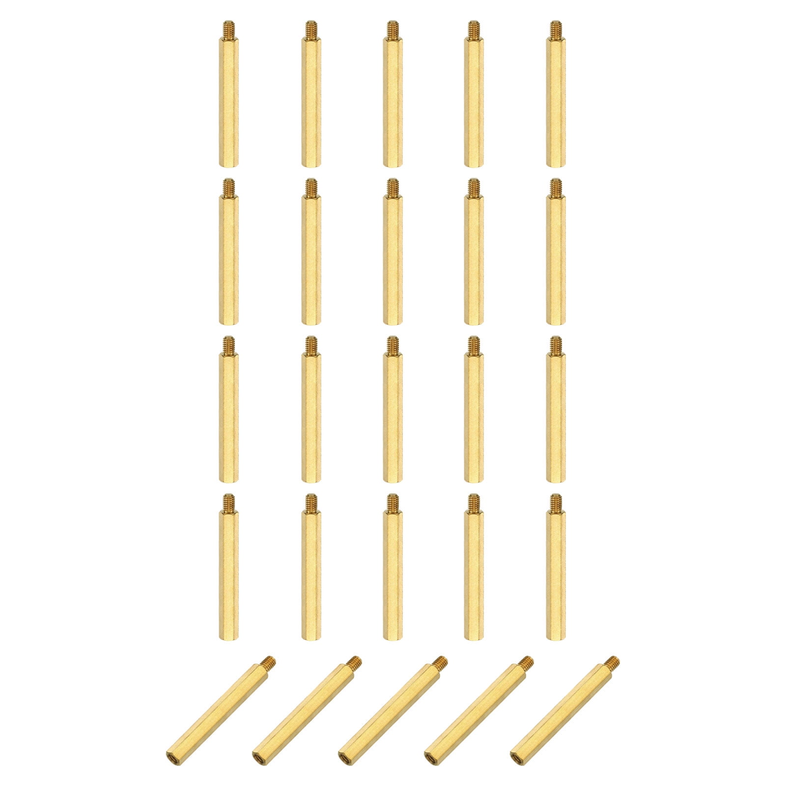 Uxcell 25 Pack Male to Female Thread Spacer Screws, M5 x 50mm + 7mm Brass Hex Standoff Screws PCB Motherboard for Drone Quadcopter, Computer and Circuit Board