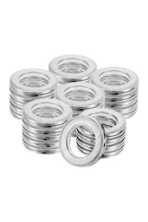 25-Pack Metal O Rings, 1-9/16 inch  Inner Diameter Stainless Steel O Rings Wreath Floral Smooth Round Rings  for DIY/Purse/Bag/Collar [Gloss Silver]
