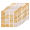 thumbnail image 1 of Uxcell 25 Pack Peel and Stick Tiles, 3.94" x 3.94" Mosaic Tile Stickers Self-Adhesive for Kitchen Bathroom, Yellow, 1 of 7