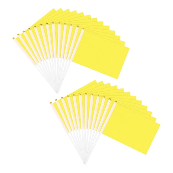 Uxcell 25-Pack Solid Color Blank Hand Held Plain Flag, 5x8 Inch Polyester Rectangular Mini Sublimation Flag [Yellow]